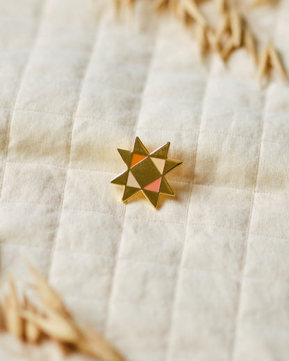 Patchwork Star Enamel Pin